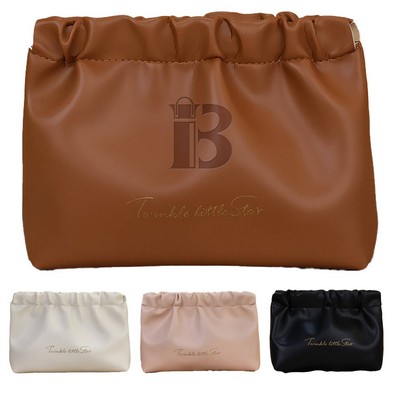 PU Storage Makeup Pouch w/ Snap Closure