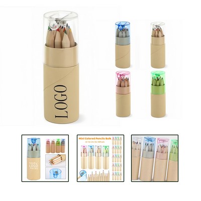 Compact 12 Color Pencil Set with Sharpener