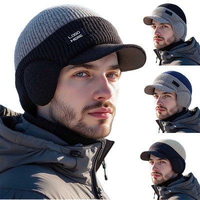 Knit Baseball Cap With Fleece Lining