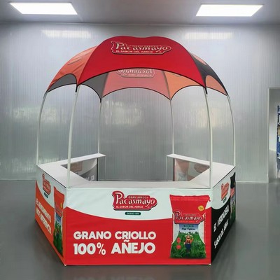10' x 10' Custom Advertising Trade Show Hexagonal Dome Kiosk Tent