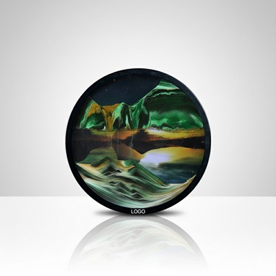 3D Rotating Sand Art Painting Geometric Wall Decor Flowing Sand Frame