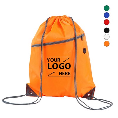 210D Polyester Drawstring Backpack 17"x 13"