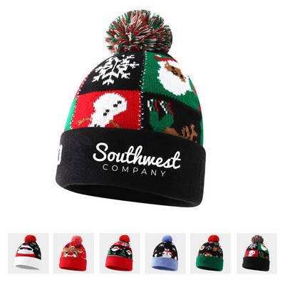 Festive Holiday Knit Beanie