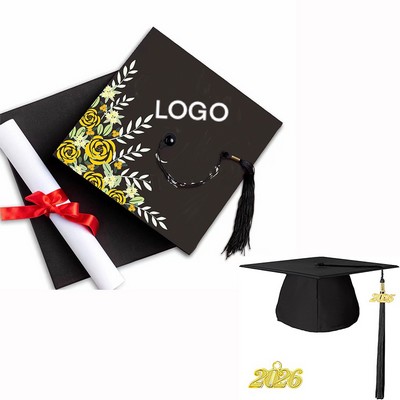 Unisex Adjustable 2026 Tassel Matte Graduation Cap