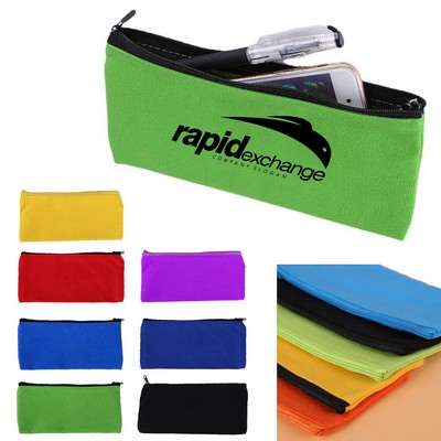 Canvas Pen Pencil Case Bag w/ Zipper