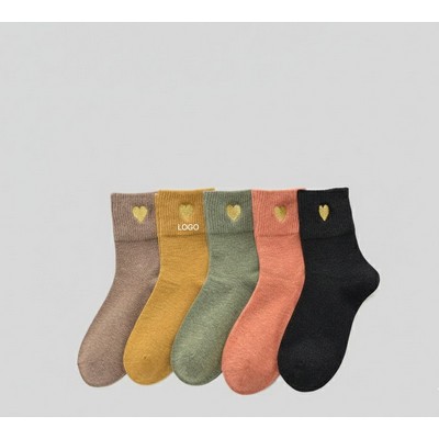 Winter Thickened Solid Color Mid-Calf Sock Warm Non-Slip Casual