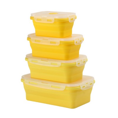 Collapsible Silicone Food Storage Containers with Lids