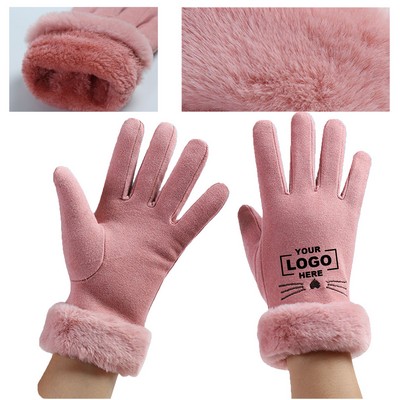 Women Windproof Fleece Touchscreen Gloves