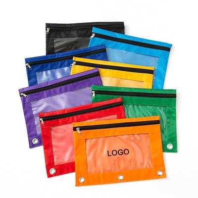 3 Ring Zipper Binder Pencil Pouches