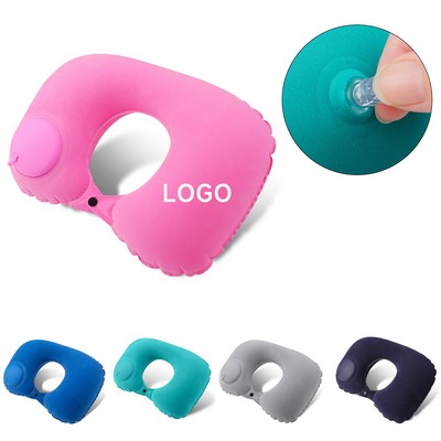 Press The Inflatable Portable Travel Neck Pillow