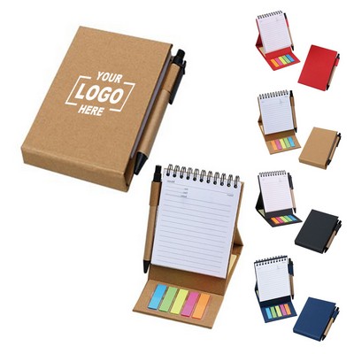 Spiral Notebook W/Sticky Notes And Pen