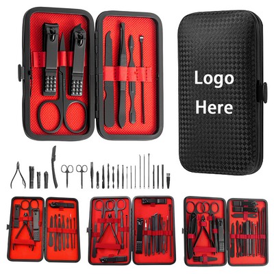 Complete Manicure Pedicure Kit in Leather Case
