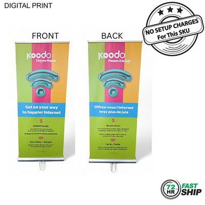 72 Hr Fast Ship - Premium Retractable Pull Up Banner Double sided Graphics, 33.5x79