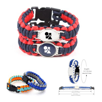 Paracord Survival Bracelet with Logo Plate