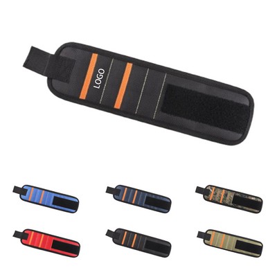 4-Row Magnetic Tool Wristband 12 Strong Magnets & 2 Pockets