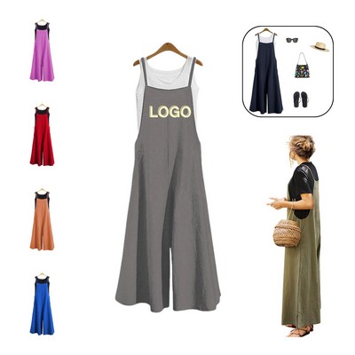 Women Casual Loose Long Bib Pants