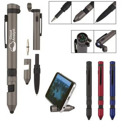 Multi-Tool Screwdriver Compass Stylus LED Ballpoint Pen