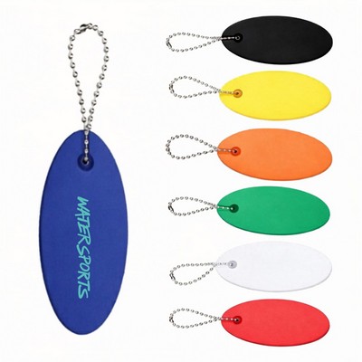 Floating Foam Keychain Boat Float Key Tag Oval Waterproof Buoyant Key Ring Promo