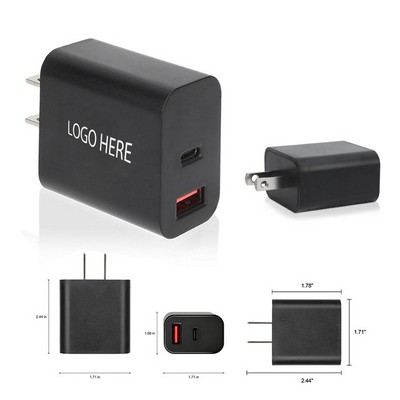 UL Listed 20W Dual-Port Wall Charger