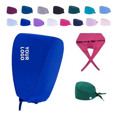 Unisex Medical Scrub Cap With Ear Relief Button