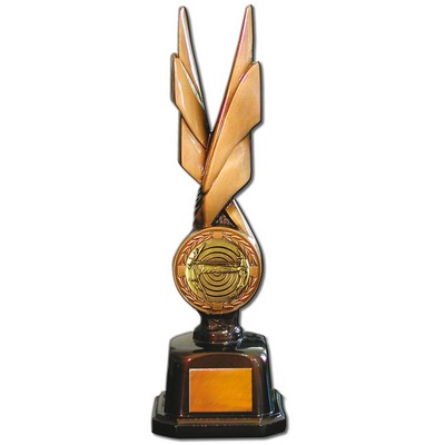 Stock Phoenix 14" Trophy with 2" Archery Coin and Engraving Plate