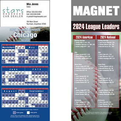 Chicago (National) Pro Baseball Schedule Magnet (3 1/2"x8 1/2")