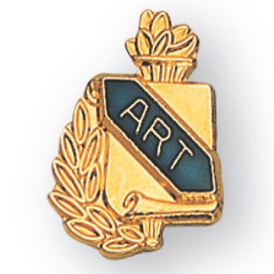 Enameled & Epoxy Domed Scholastic Award Art Pin
