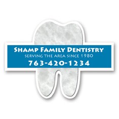 USA Made Premium UV Window Micro-Suction Cling Decal (2.25"x3") Tooth Shape