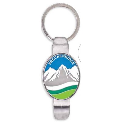 Stock Oval Shaped Bottle Opener & Key Tag