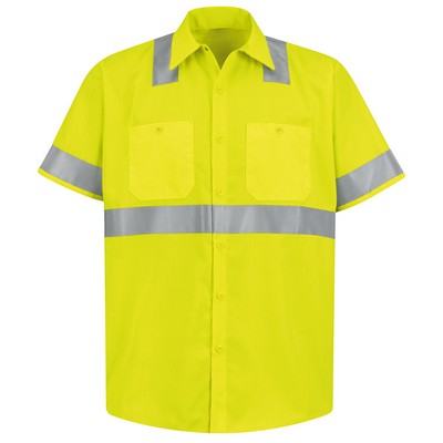 Red Kap™ Hi-Visibility Short Sleeve Yellow Work Shirt (Class 2 Level 2)