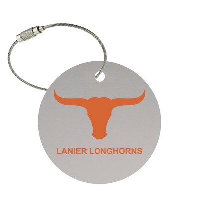 USA Made Sublimated Aluminum Tags w/ Stainless Cable Strap (6-10 sq. inches)