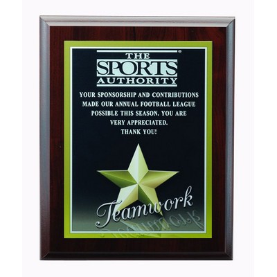 Teamwork Photo Plaque w/Laser Engraving Plate (9"x 12")