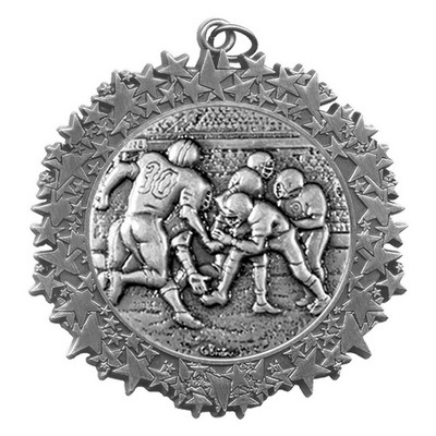Stock Star Border 2 3/4" Medal- Football