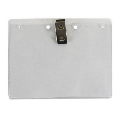 Vinyl Badge Holder w/Safety Pin