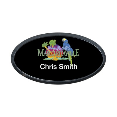 Plastic Framed Badges - Oval (1.5"X3") (Full Color)
