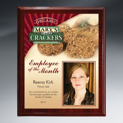 Large Digi-Color Direct Walnut Finish Plaque