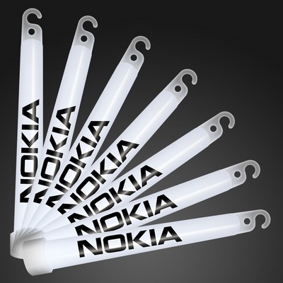 6 inch WHITE Glow Sticks - PRINTED