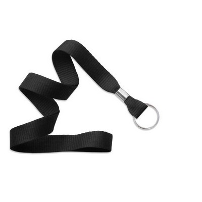 5/8" Blank Lanyard w/Split Ring (Black)