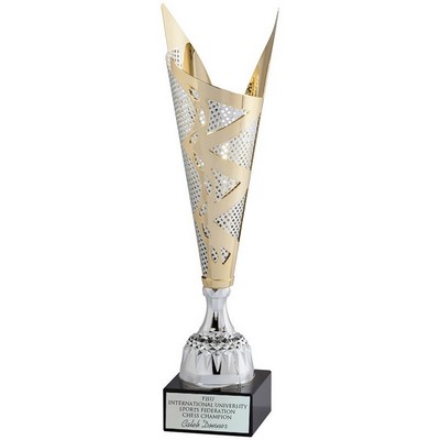 18" Modern Style European Gold & Silver Trophy Cup