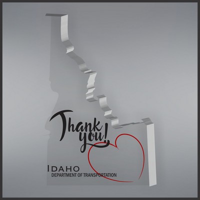 5.63" Idaho Shape Paperweight in Clear, Color Printed