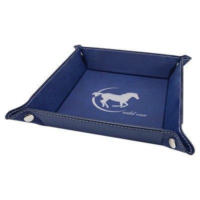 Leatherette Snap Tray (Blue/Silver)