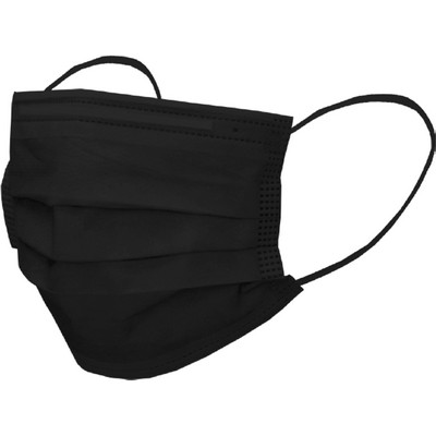 3-PLY Black Disposable Face Mask (Black)