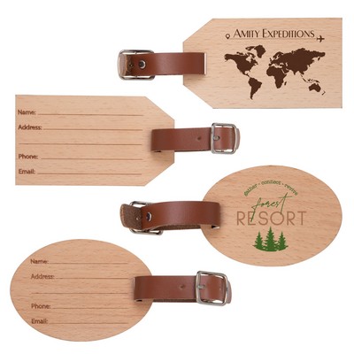 Wood Luggage Tag