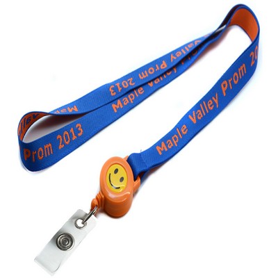 3/4" Woven Lanyards w/ Retractable Reel Combo