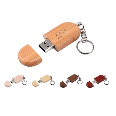 4GB Wooden Flash Drives With Keychain