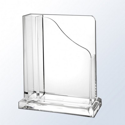 Acrylic Memo & Pen Holder, 5 1/2"H