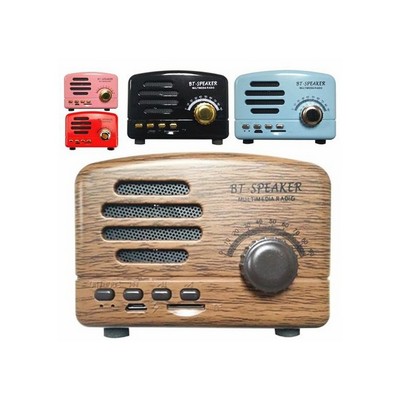 SonicWave Vintage Retro Bluetooth Speaker – Portable, Wireless & Rechargeable Music Player