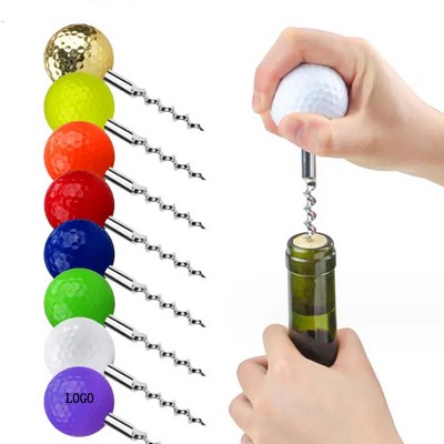 Wine Bottle Opener/Corkscrew w/Golf Ball Shaped Topper