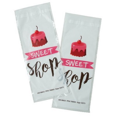 Clear Peel & Seal White Underlay 1-Sided Plastic Bag (6.75" x 13.5")