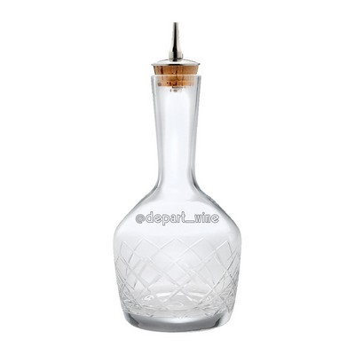 6.8oz. Glass Bitters Bottle Diamond Design